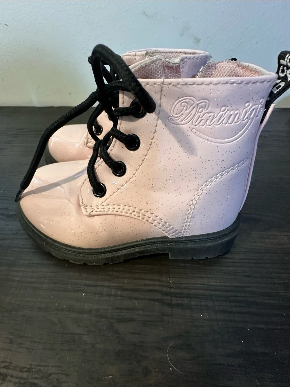 Toddler Pink Lace-Up Ankle Boots